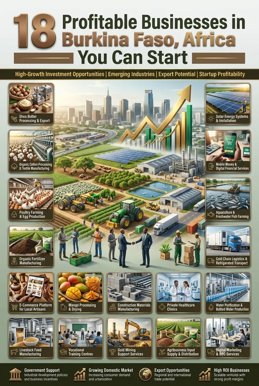 Profitable Businesses in Burkina Faso: 18 Best Investments
