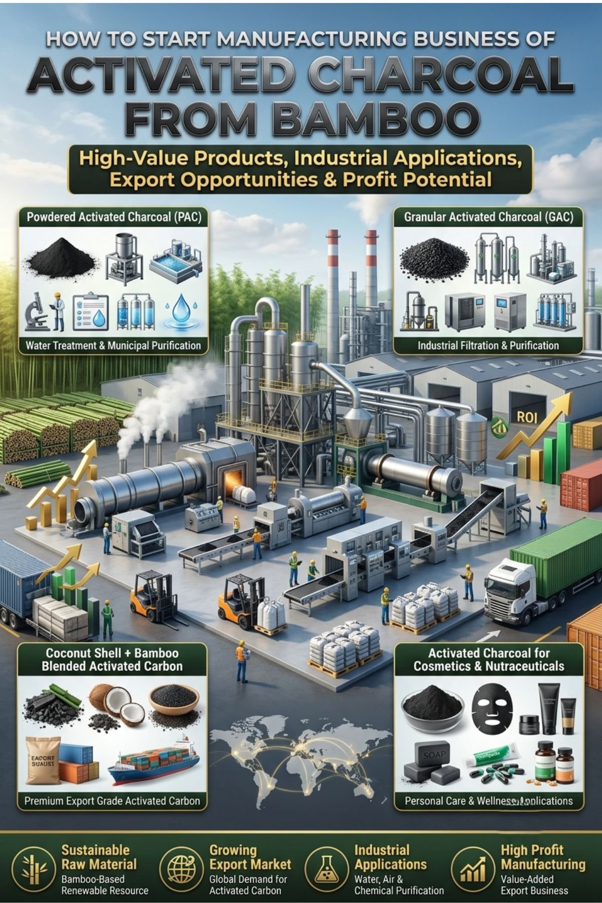 Bamboo activated charcoal manufacturing business
