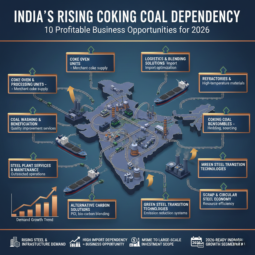 Coking coal import in India for steel industry