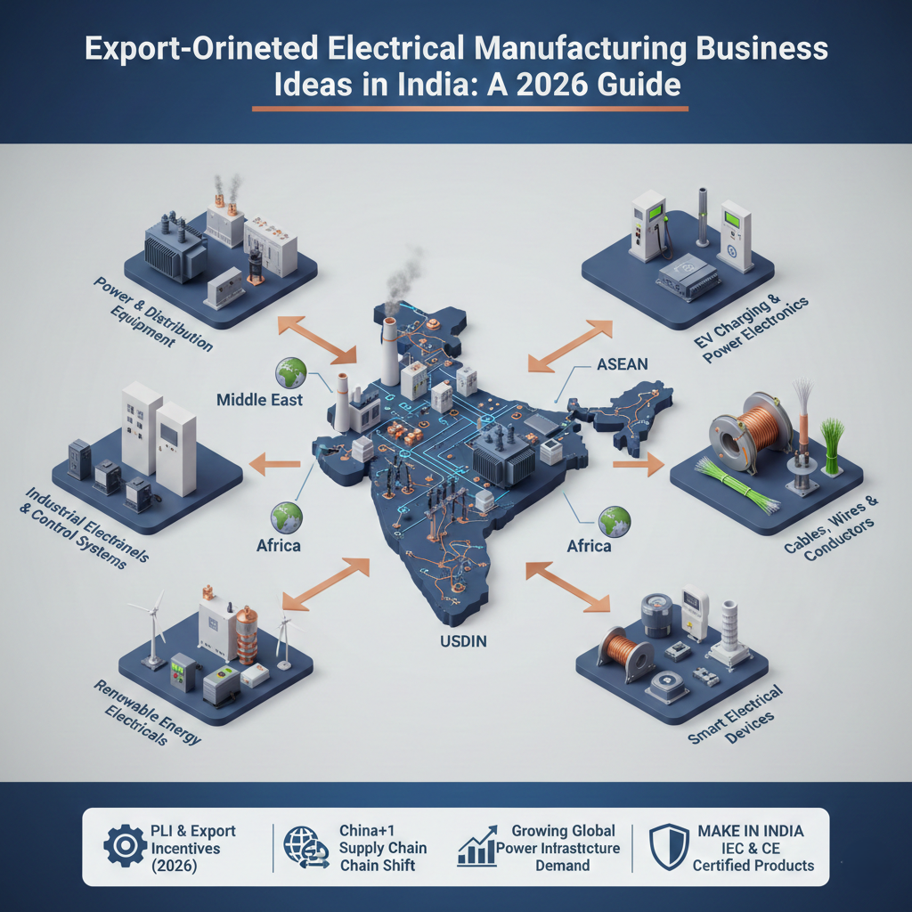 electrical export business ideas in India manufacturing products