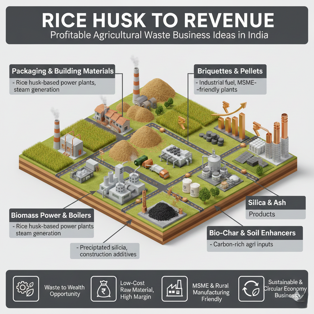 Rice husk for agricultural waste business in India