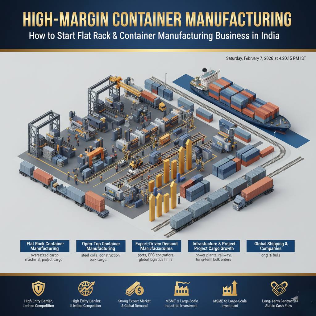Flat rack container manufacturing plant with heavy steel fabrication