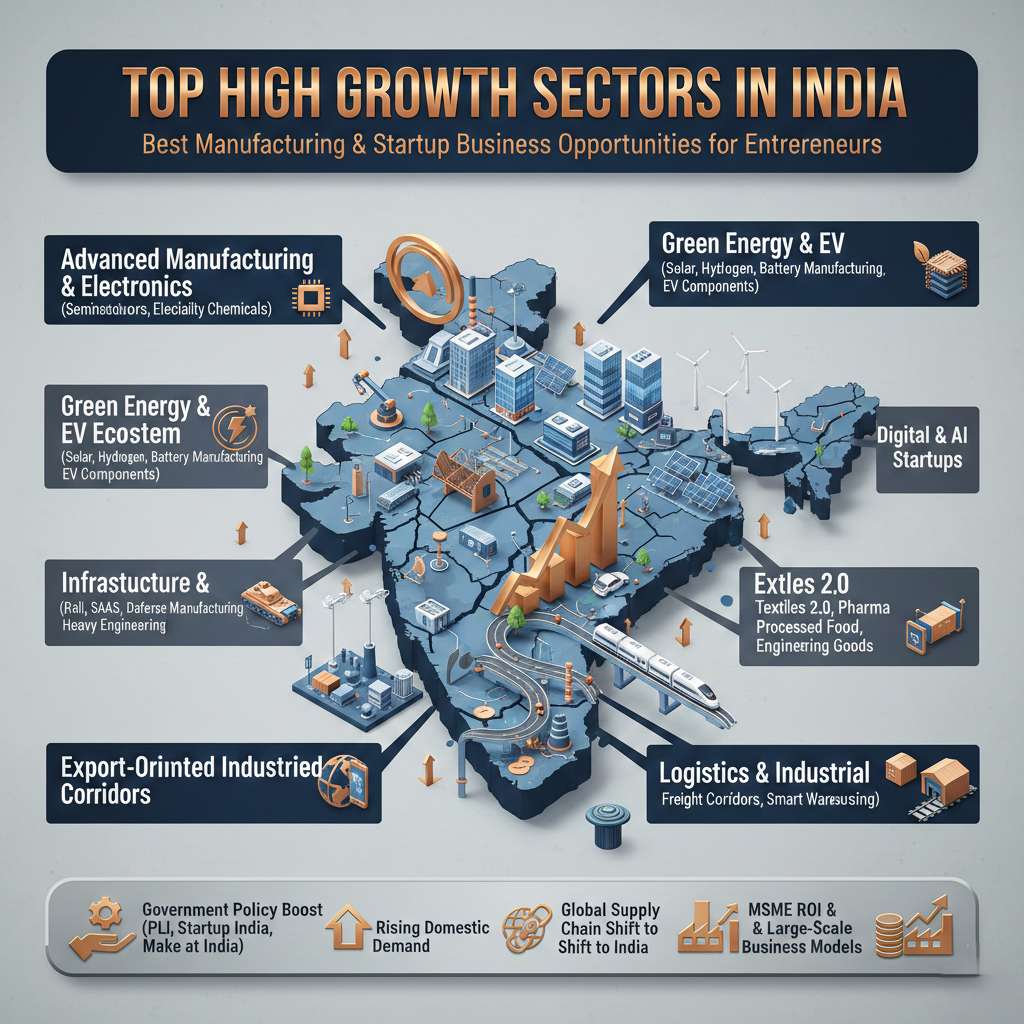 Top high growth sectors in India