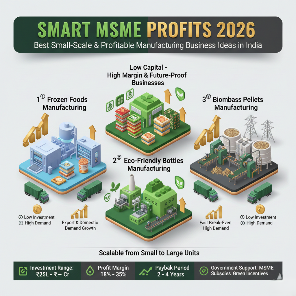 Best MSME manufacturing business ideas 2026 for profitable small scale industries