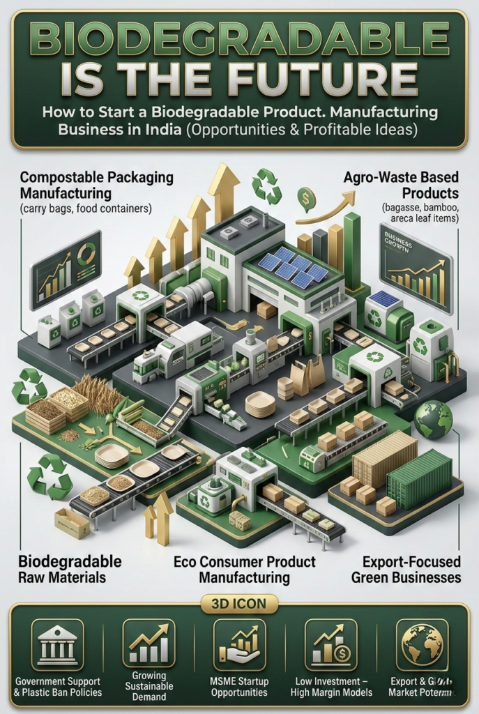 Biodegradable packaging products manufacturing business ideas in India