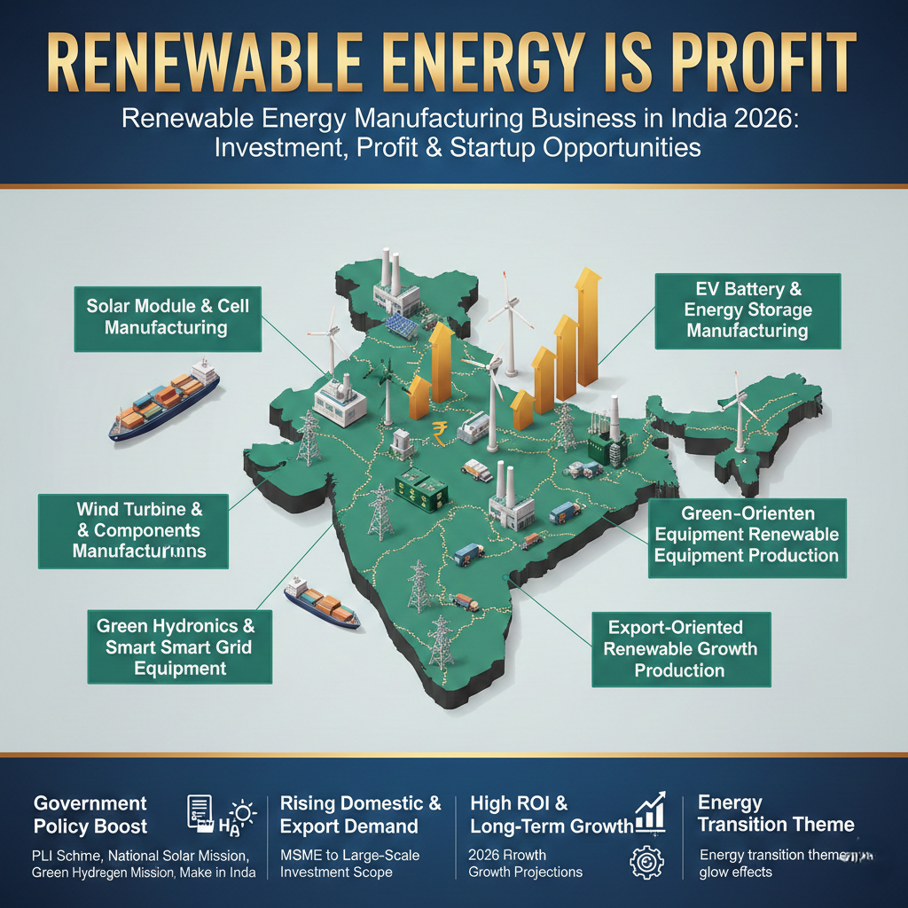 Renewable energy business India solar and wind power manufacturing industry