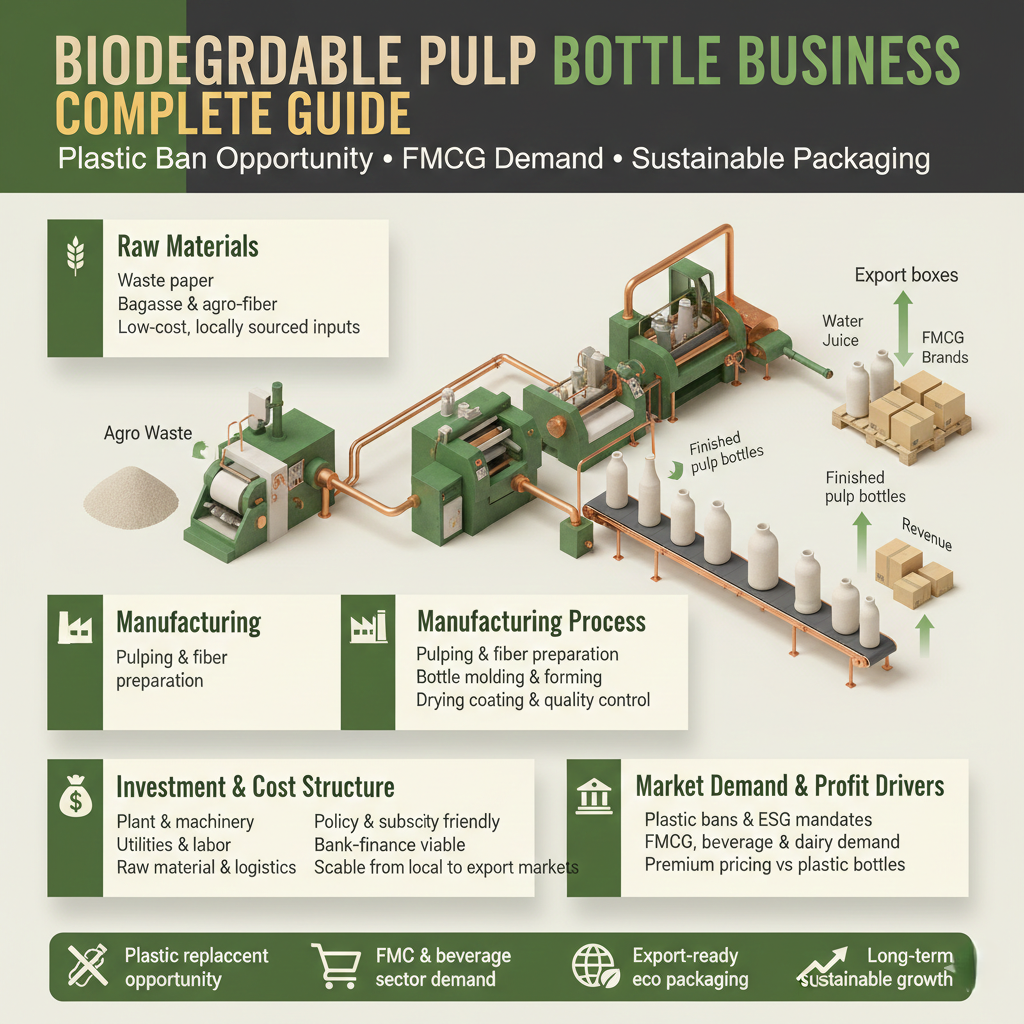 pulp bottle manufacturing process in India