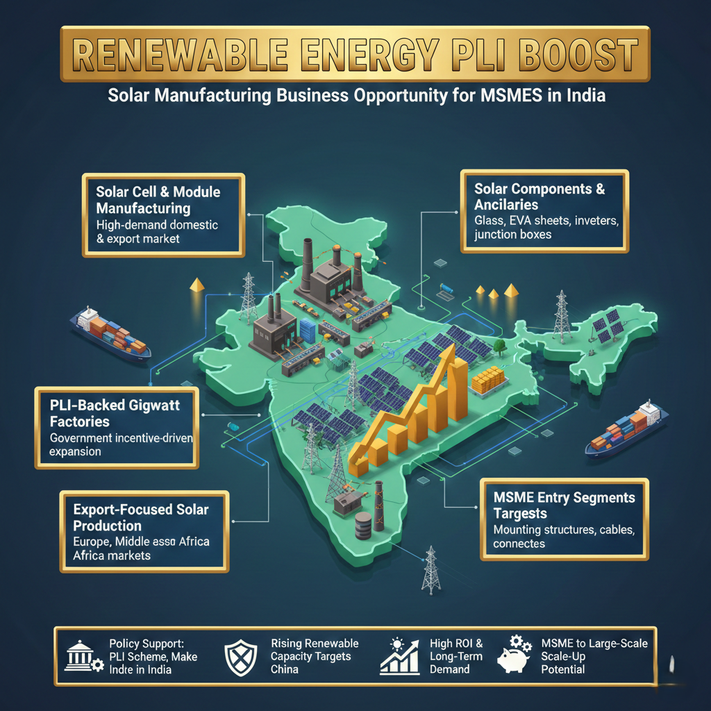 Solar PLI Scheme India solar PV manufacturing plant for MSMEs