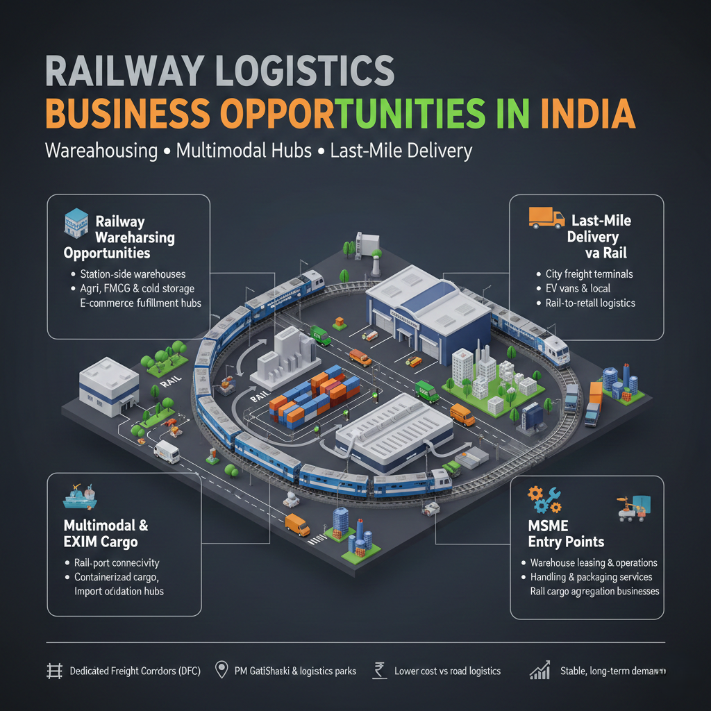 Railway Logistics India cargo wagons at station