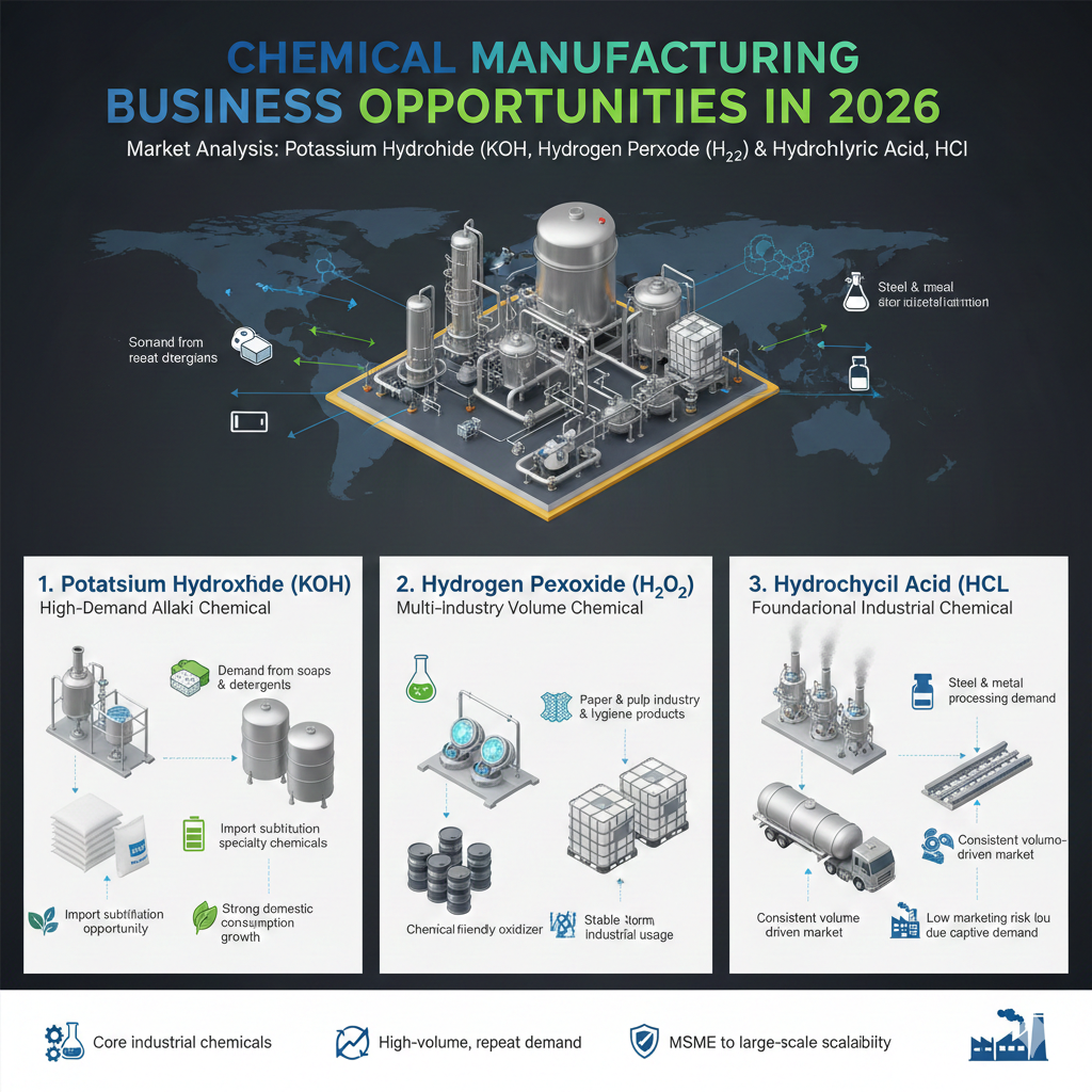 Potassium Hydroxide (KOH) production plant for chemical manufacturing 2026