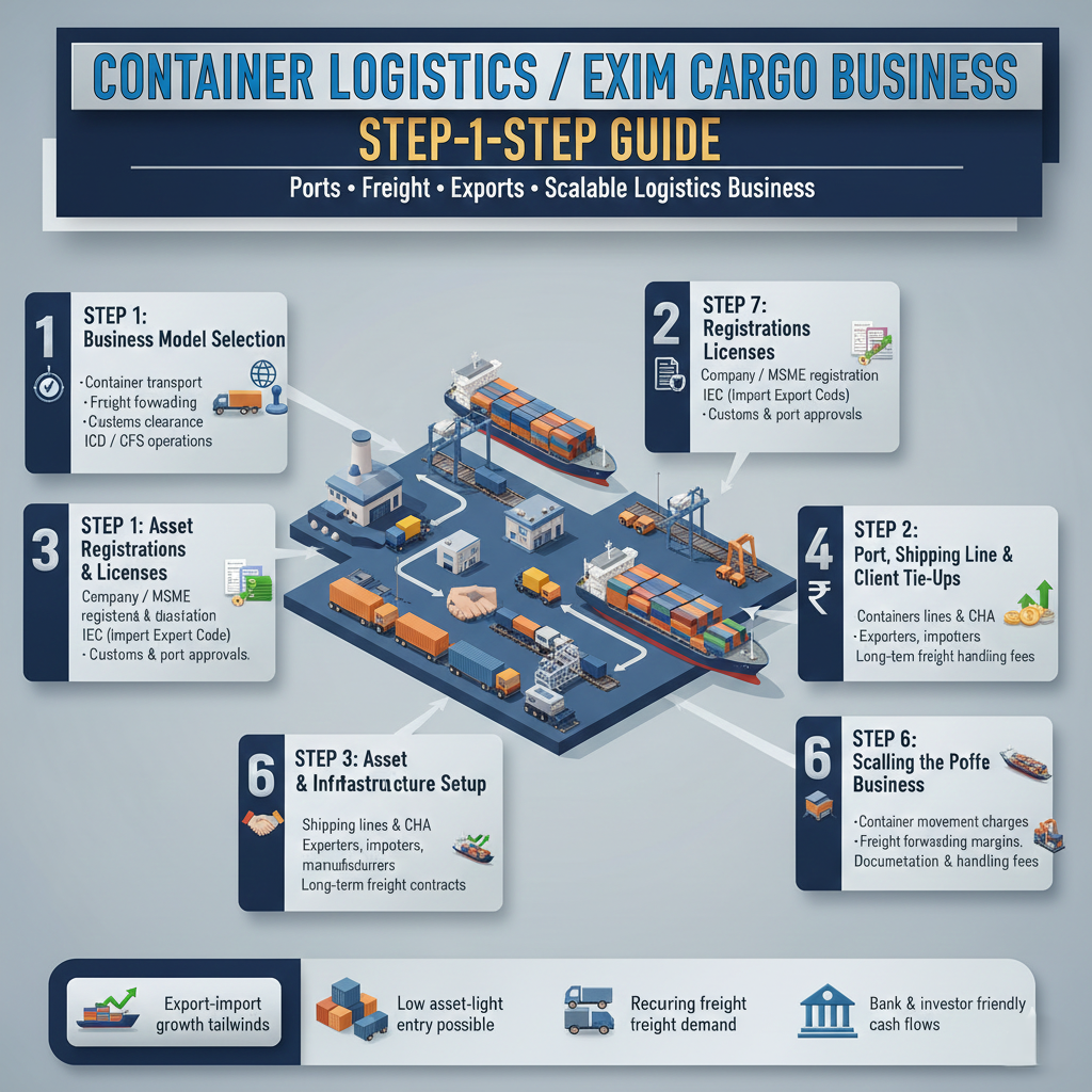 Container Logistics Business India - Container yard with rail-linked operations