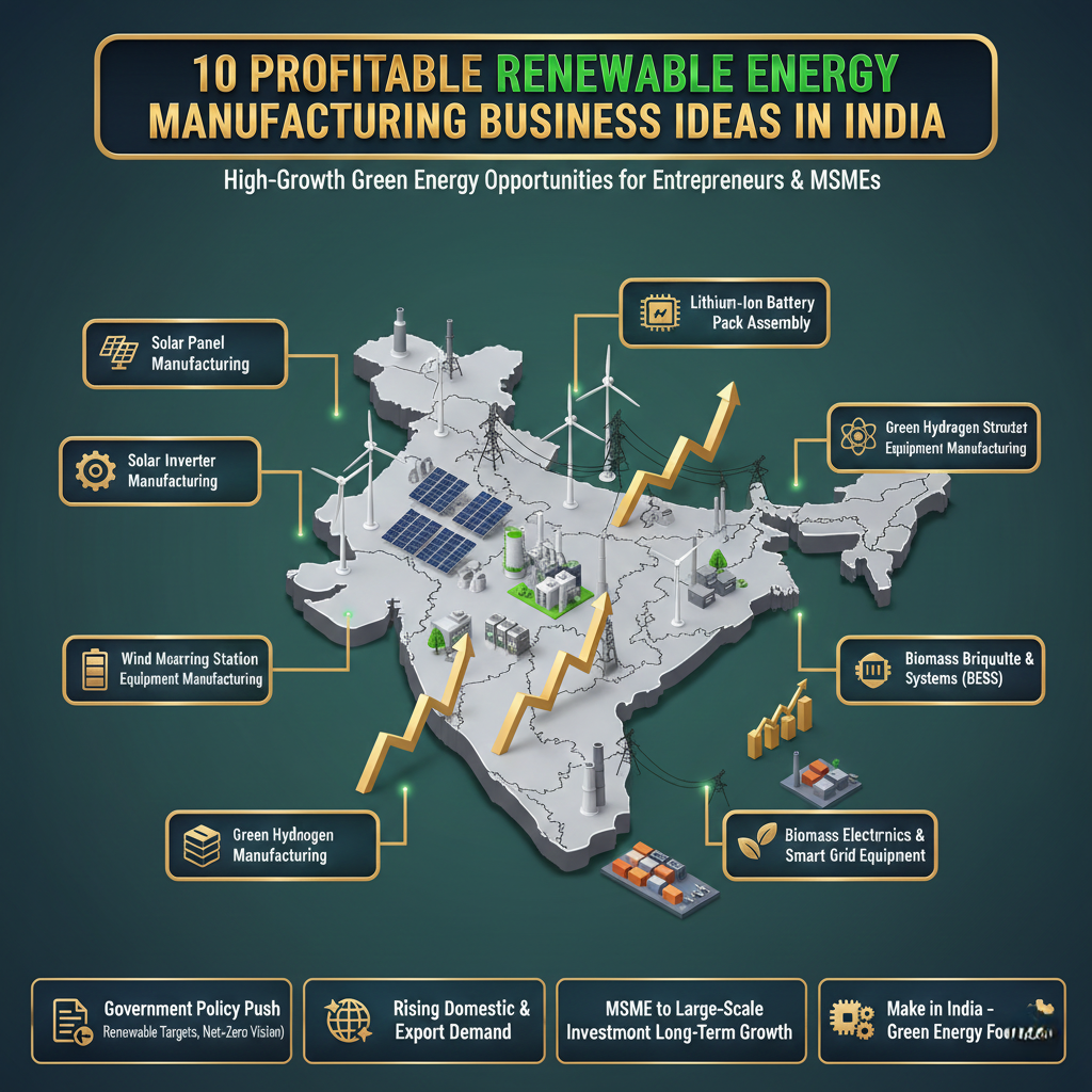 Green energy business opportunGrowing green energy business opportunities are transforming India’s manufacturing sector.ities in India manufacturing plant