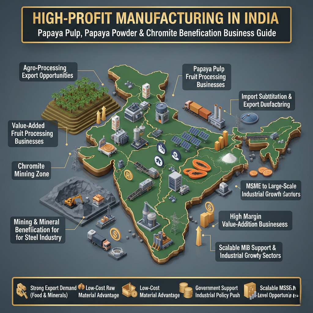 Papaya pulp manufacturing plant in India for food processing industry