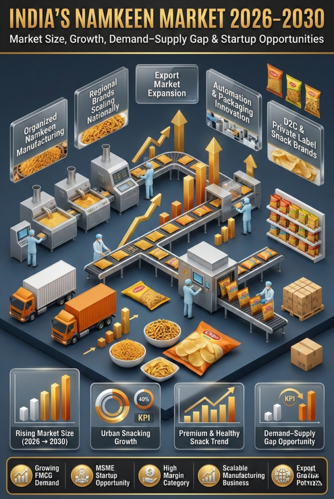 India namkeen market growth forecast 2026 to 2030 chart