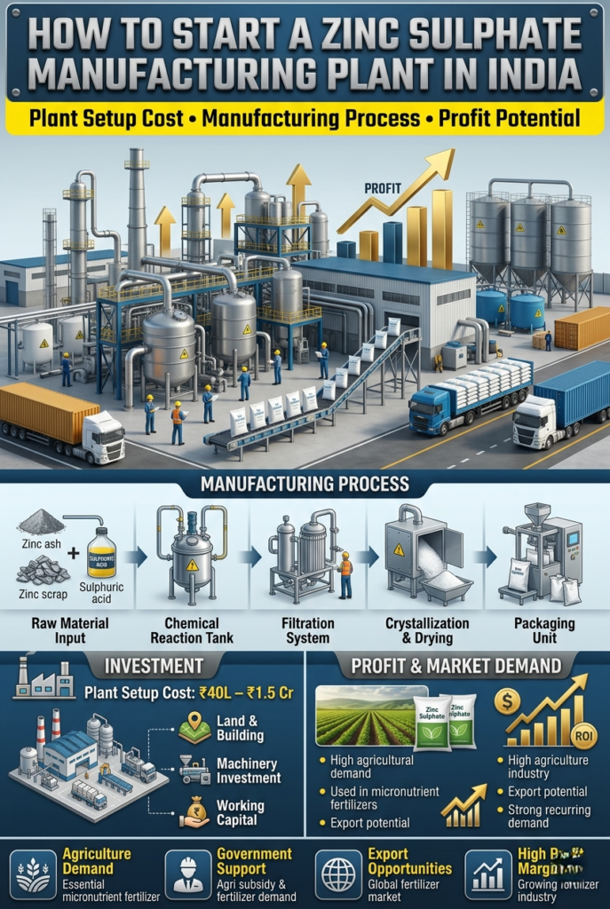 zinc sulphate heptahydrate crystals used in fertilizer manufacturing