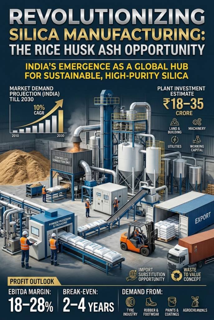 RHA silica manufacturing India raw material rice husk ash