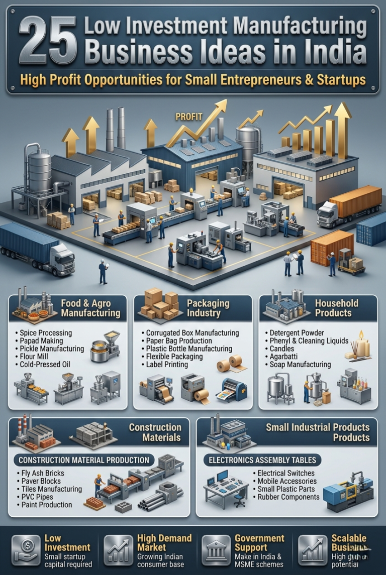 Low Investment Manufacturing Business Ideas in India (25 Ideas)