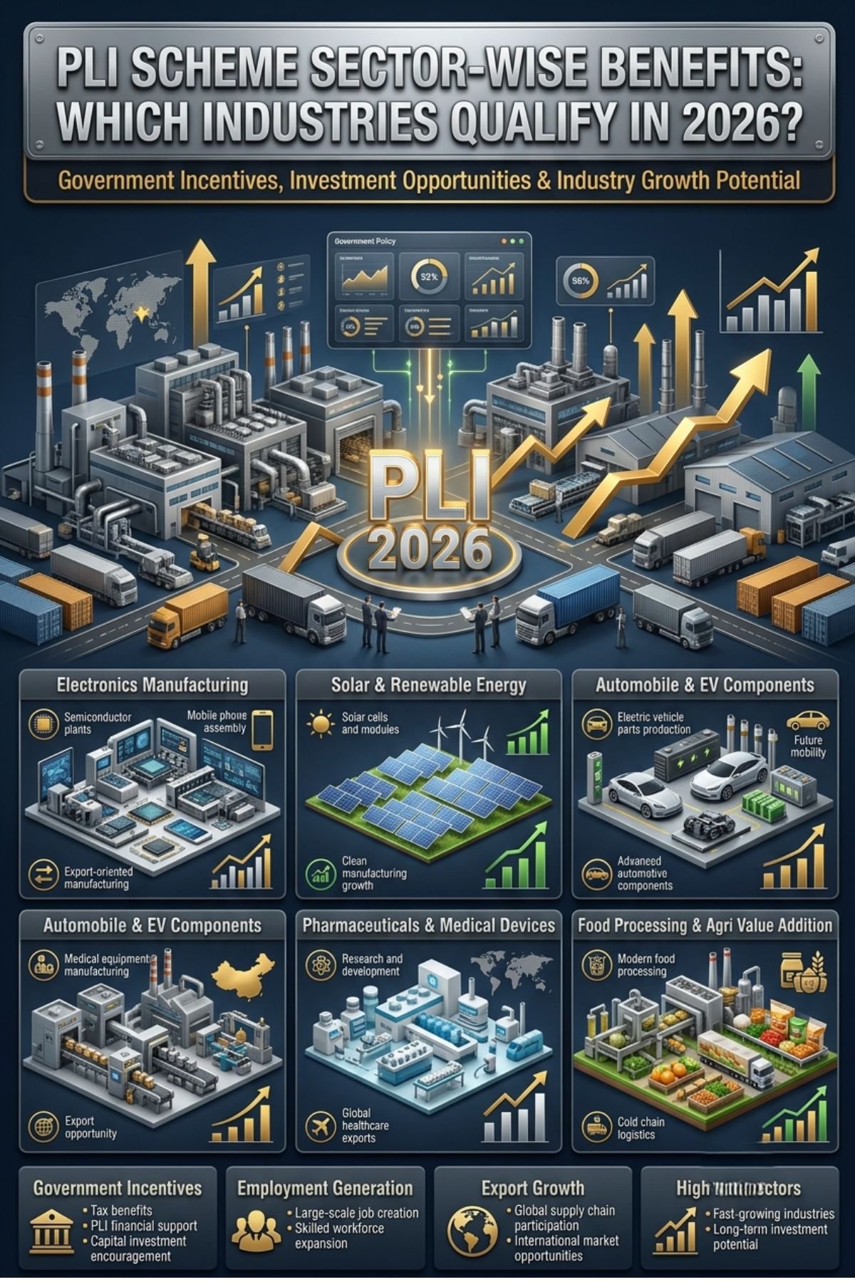 PLI Scheme Sector Wise Benefits in India 2026 | MSME Guide