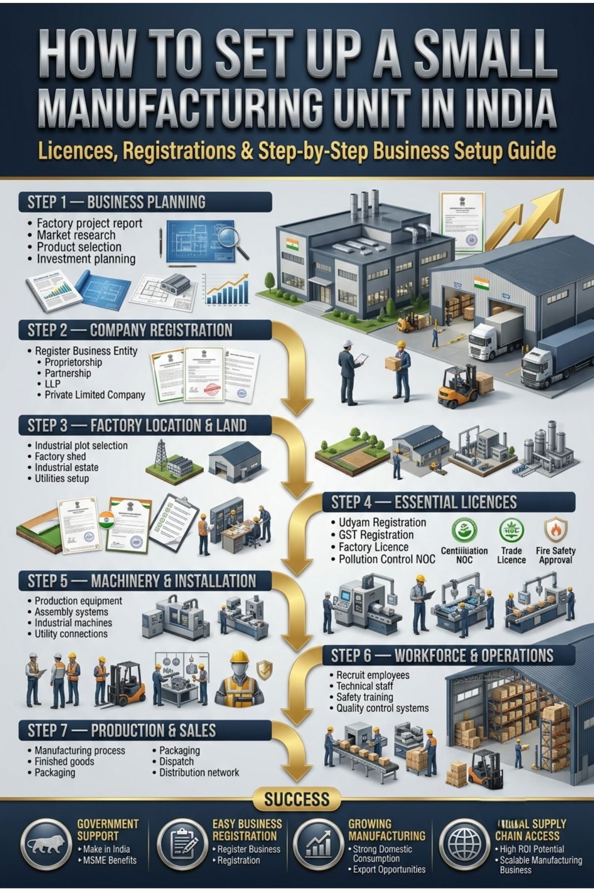 Set Up a Small Manufacturing Unit in India: Licences, Cost