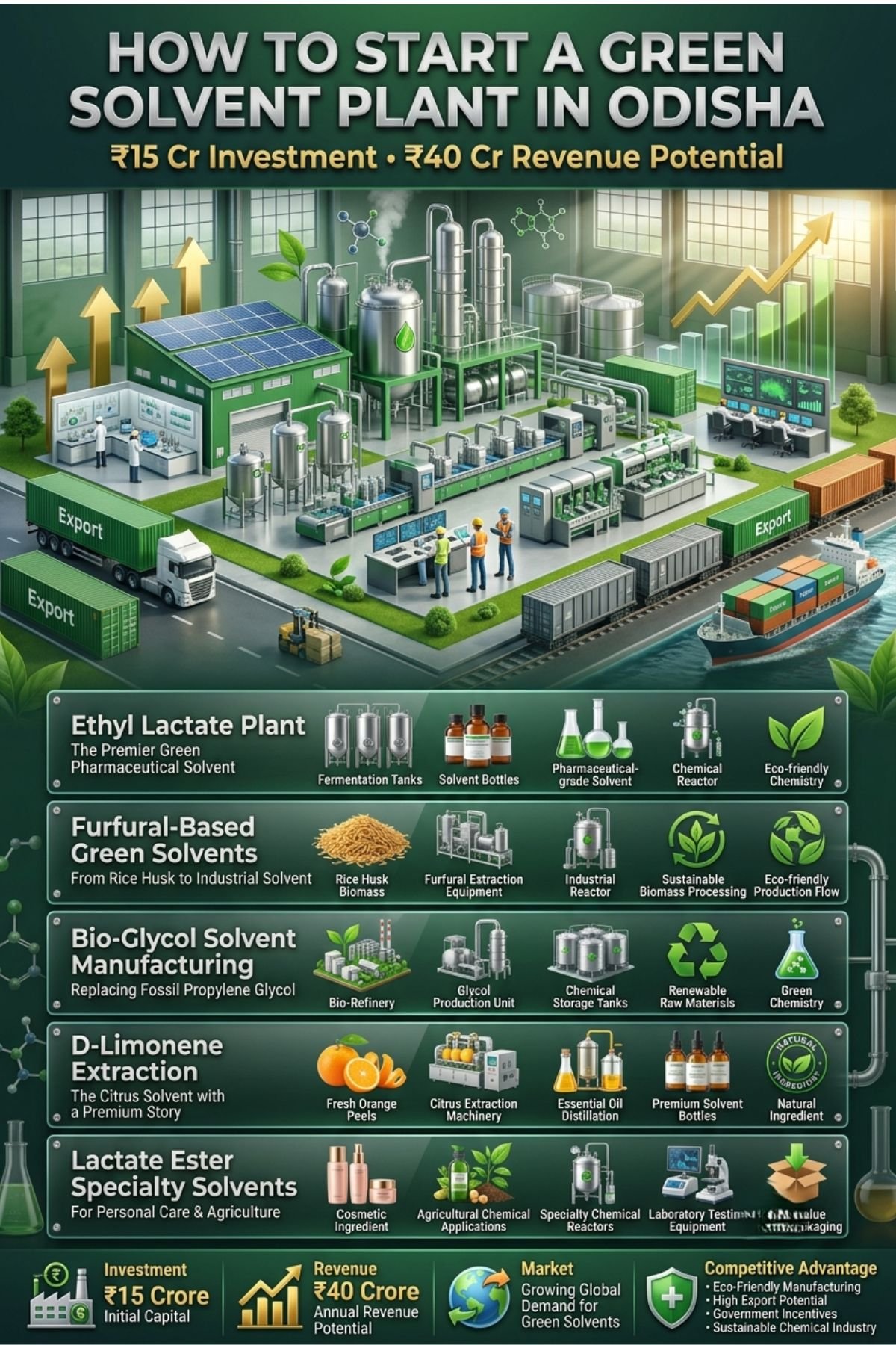 Green Solvent Manufacturing Plant in Odisha
