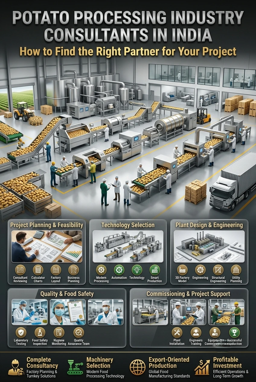 Potato processing industry consultants in India for DPR and plant setup