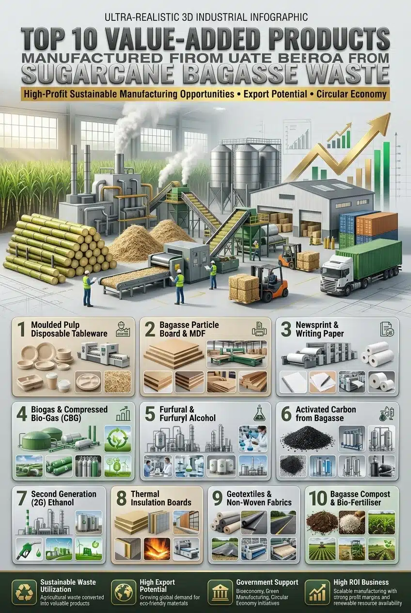 Sugarcane Bagasse Products: Top 10 Profitable Business