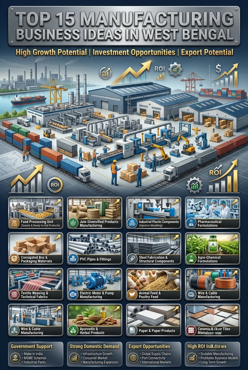 Manufacturing business ideas in West Bengal with ₹18–20 crore investment
