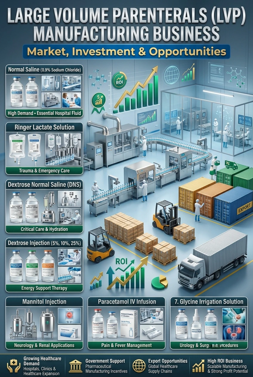 Large Volume Parenterals manufacturing plant with IV fluid production