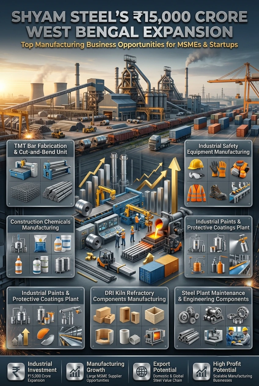 Shyam Steel West Bengal expansion creating manufacturing business opportunities
