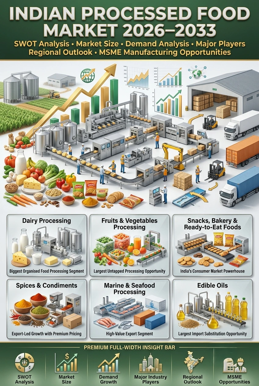 Indian processed food market growth and MSME food processing opportunities in India