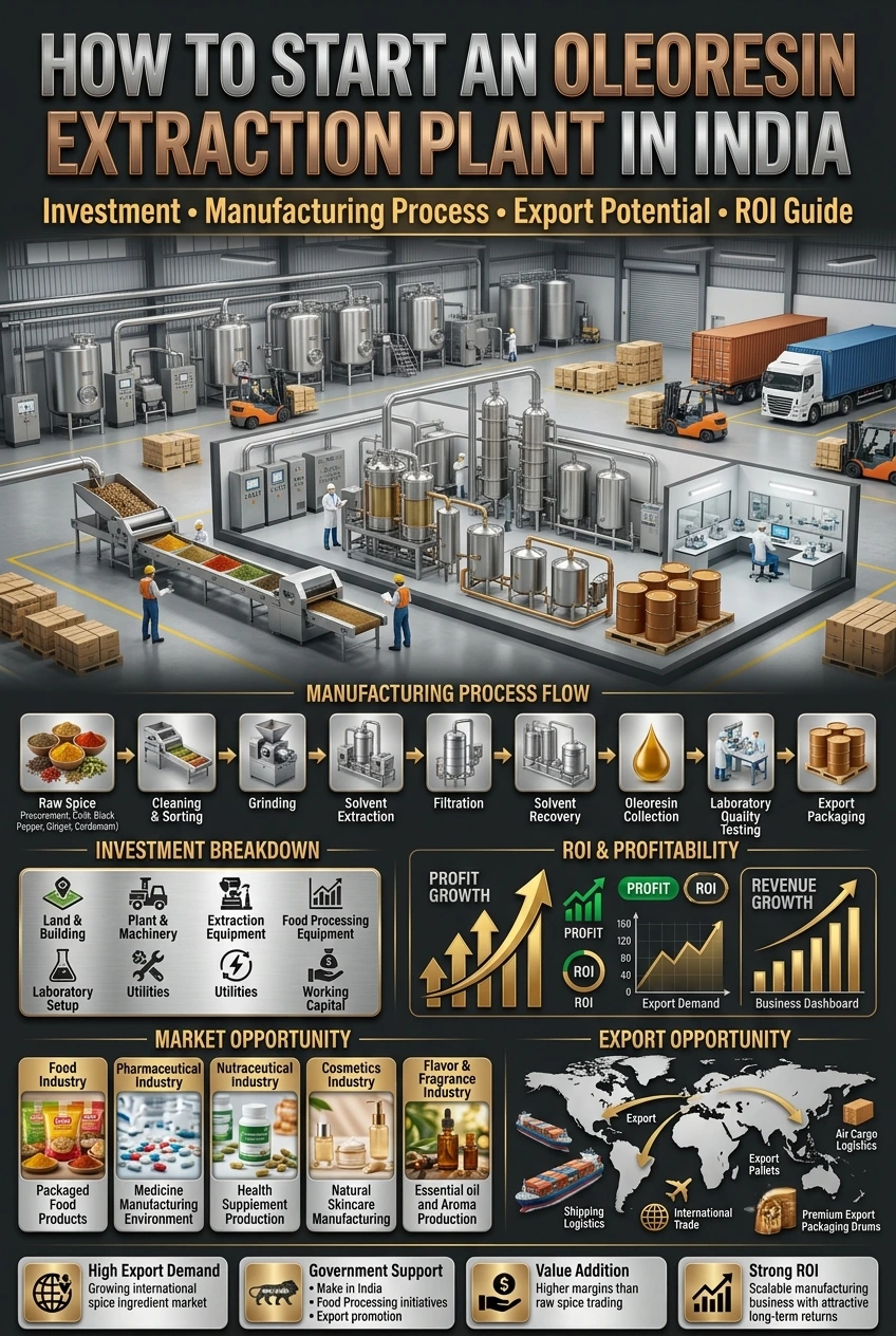 Oleoresin Extraction Plant in India: Investment, Cost & ROI Guide