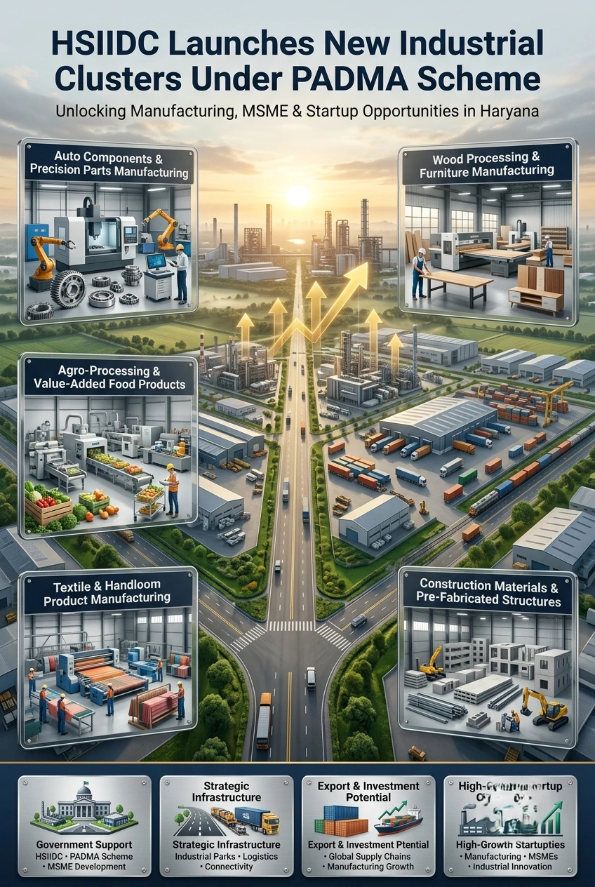Haryana PADMA Scheme industrial clusters creating MSME and manufacturing opportunities
