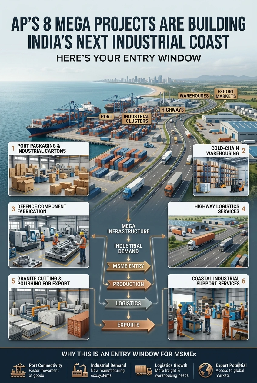 Andhra Pradesh infrastructure business opportunities from new ports, airport and industrial projects
