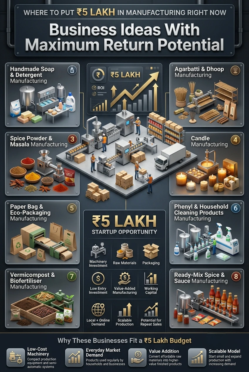 Manufacturing business ideas under ₹5 lakh in India