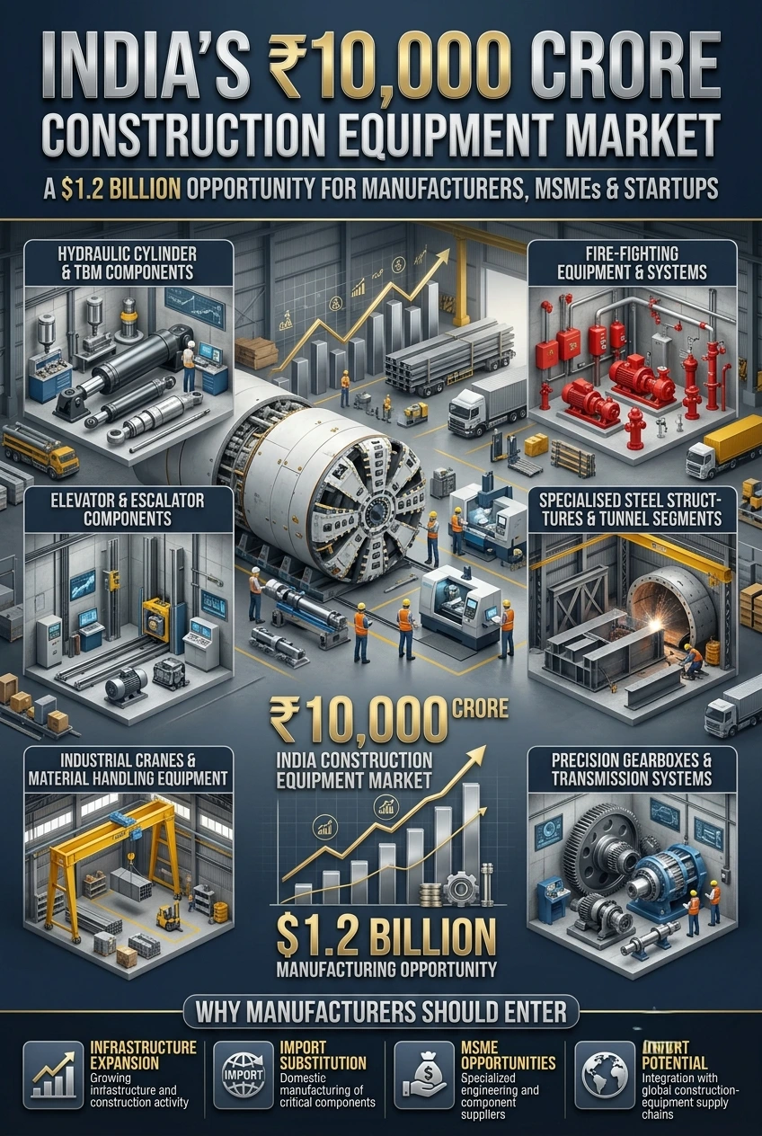 Construction equipment manufacturing in India and ₹10,000 Cr PLI opportunity