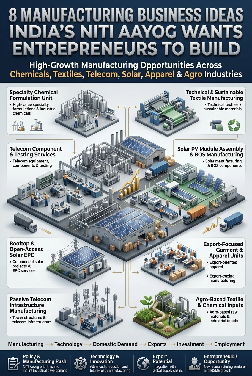 Manufacturing business ideas in India backed by NITI Aayog