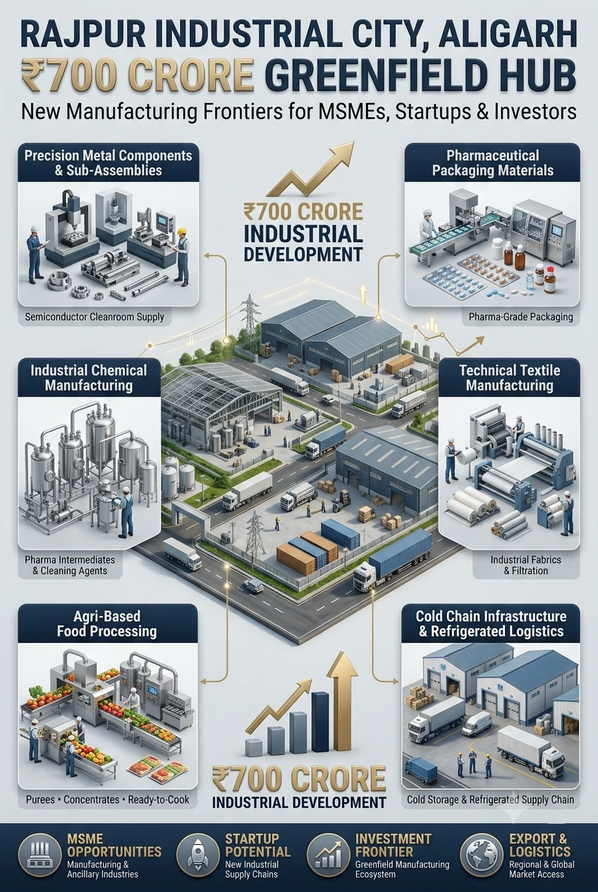 Rajpur Industrial City Aligarh ₹700 crore industrial hub for MSMEs