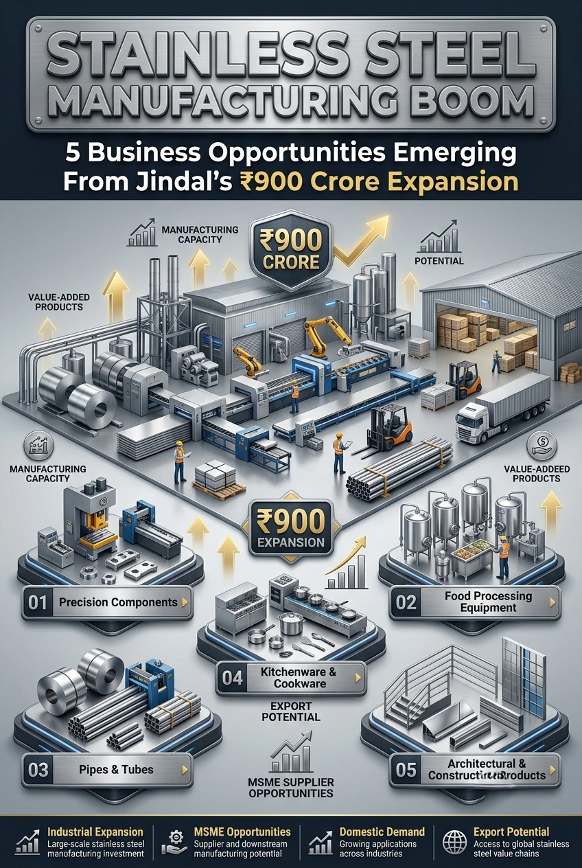 Stainless steel manufacturing business opportunities in India after Jindal's ₹900 crore expansion