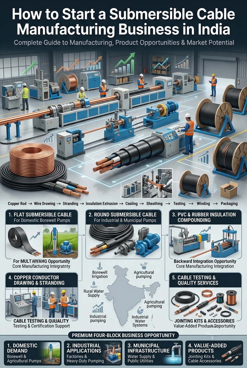 Submersible cable manufacturing business in India