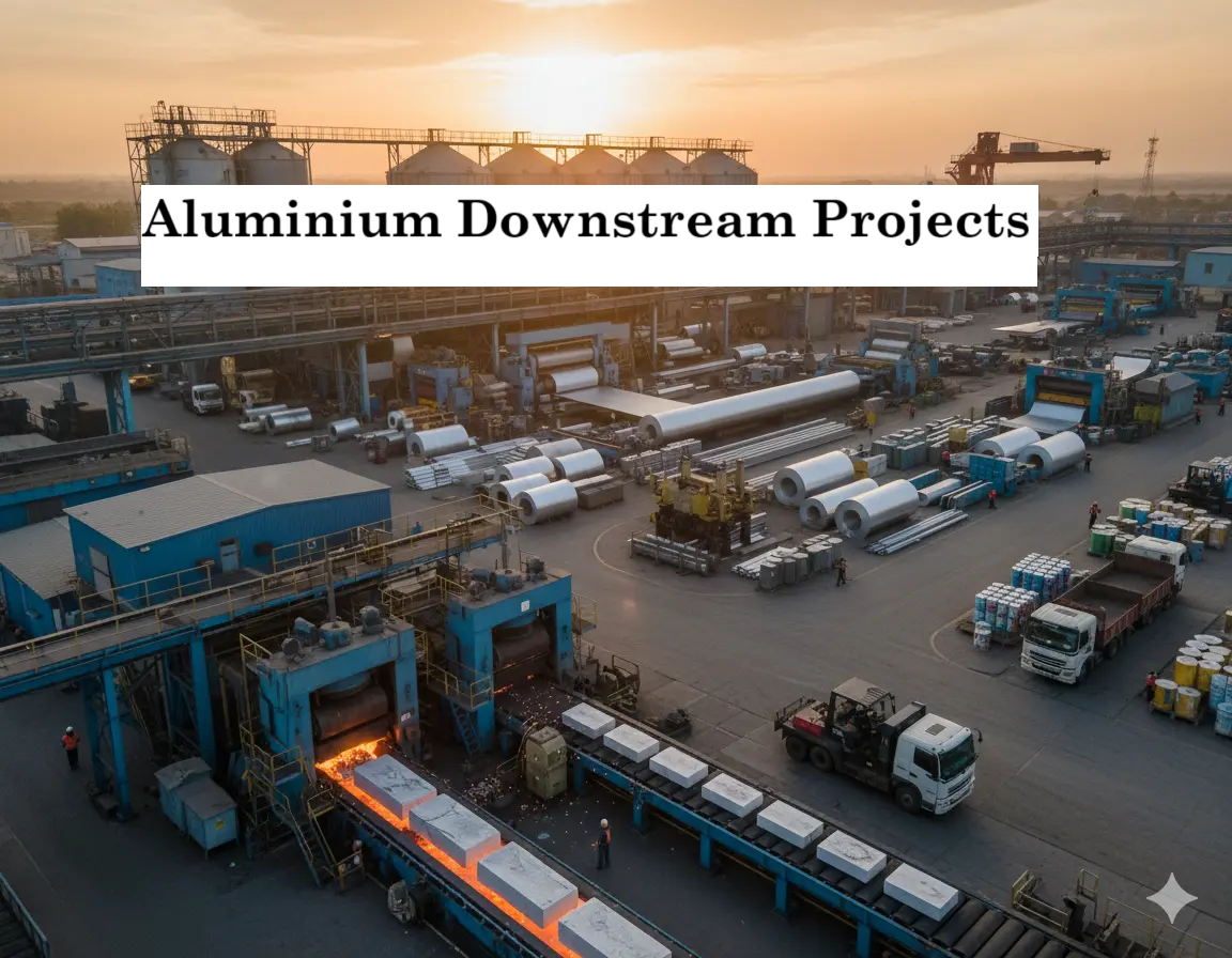 Aluminium and Aluminium Downstream Projects, Aluminum Extrusion Profiles & Sections , Metal, Aluminum Products, Cans, Sheet, Extruded Products, Profiles, Doors, Windows, Aluminium Alloys, Tubes and Bars, Round Bars, Channels, Angles, Coils, Bars Projects